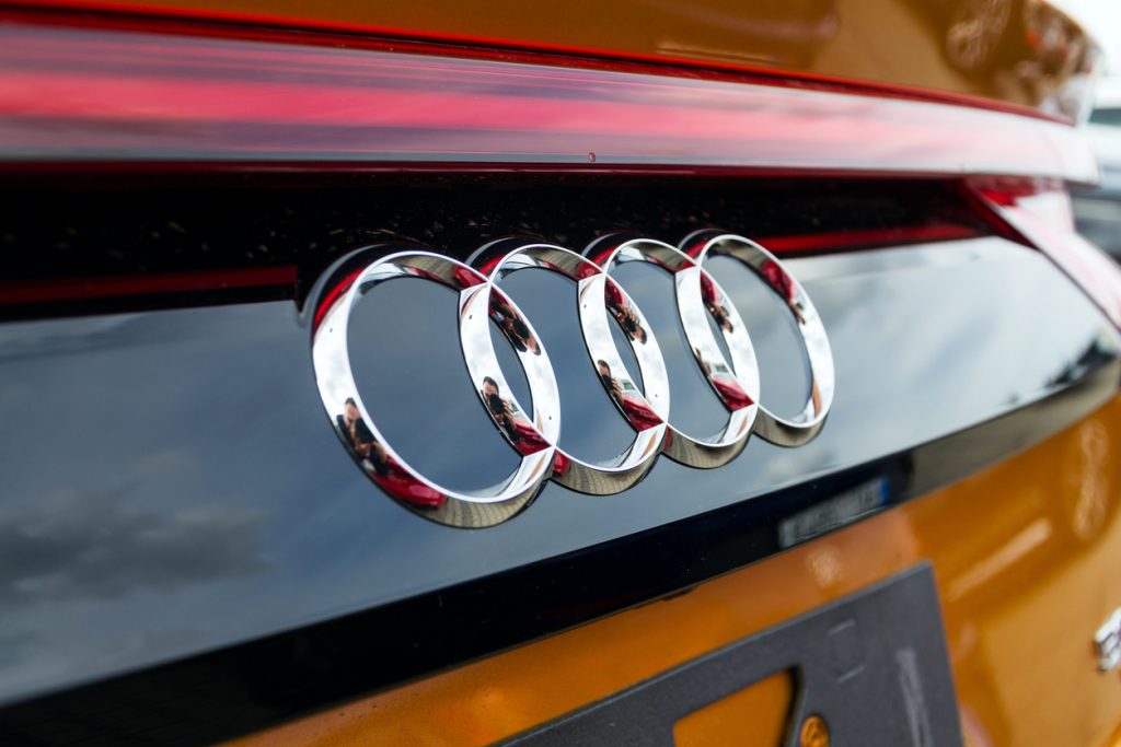 Audi company logo on car